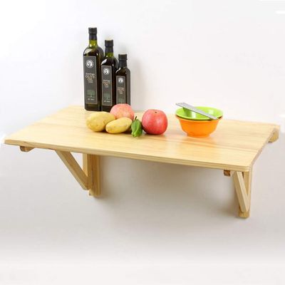 Folding Table, Solid Wood Wall-Mounted Folding Table, Table Thickness 1.8cm, Space-Saving Kitchen Dining Table, for Bedroom, Office