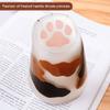 4 Pack Cat Paw CupCat claw Cup Milk Glass Frosted Glass Cup Cute Cat Foot Claw Print Mug Cat Paw for Coffee Kids Milk Glass Cups Tumbler Personality Breakfast Milk Cup (4packcolor 1+color 2) view 3