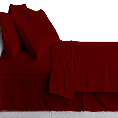 Lujoso Castle 1000 TC 4-Pc Sheet Set, Super Soft, Elegant and Premium Quality 100% Egyptian Cotton Bedding Bedsheet Set Comes with 18 Deep Pocket(Twin, Burgundy)
