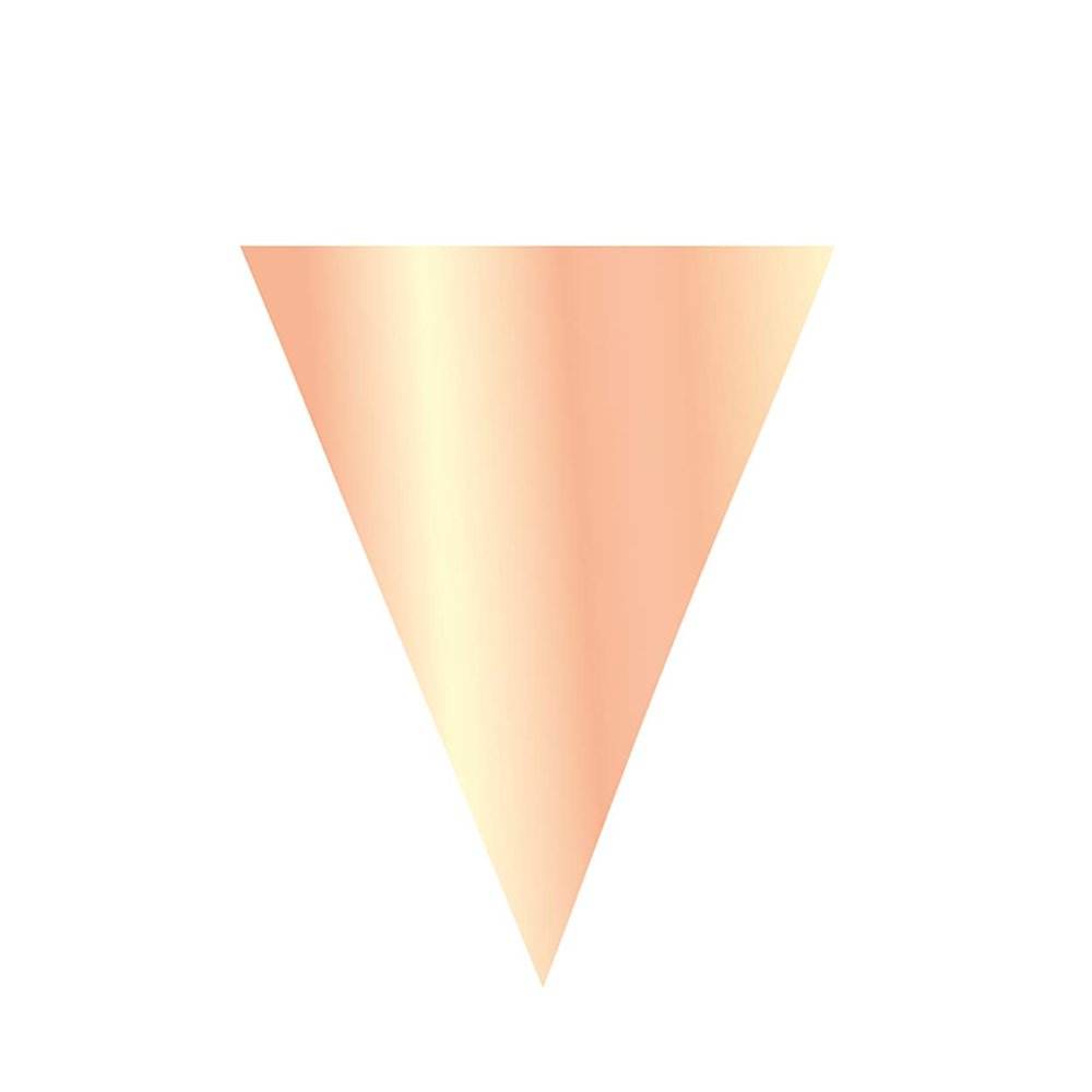 OAK TREE 649545 Metallic Solid Colour Bunting 20 Flags 20cm x 30cm 10m Rose Gold