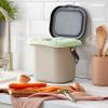 Rotho, Albula, Bio Waste bin 6 l for The Kitchen, Plastic (PP) BPA-Free, Cappuccino/Anthracite, 6l (23,5 x 20,0 x 20,8 cm) view 2