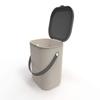 Rotho, Albula, Bio Waste bin 6 l for The Kitchen, Plastic (PP) BPA-Free, Cappuccino/Anthracite, 6l (23,5 x 20,0 x 20,8 cm) view 3