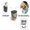 Rotho, Albula, Bio Waste bin 6 l for The Kitchen, Plastic (PP) BPA-Free, Cappuccino/Anthracite, 6l (23,5 x 20,0 x 20,8 cm) view 4