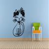 Cute Cat Flowers Kitty Animal Kitten Cats Wildlife Wall Sticker Art Decal for Girls Boys Room Bedroom Nursery Kindergarten House Fun Home Decor Stickers Wall Art Vinyl Decoration Size (40x35 inch) view 2