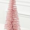 2 Pieces Pink Glittered Bottle Brush Trees for Christmas Decorating and Holiday Displays - 10 Inches High view 3