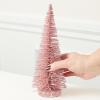 2 Pieces Pink Glittered Bottle Brush Trees for Christmas Decorating and Holiday Displays - 10 Inches High view 4