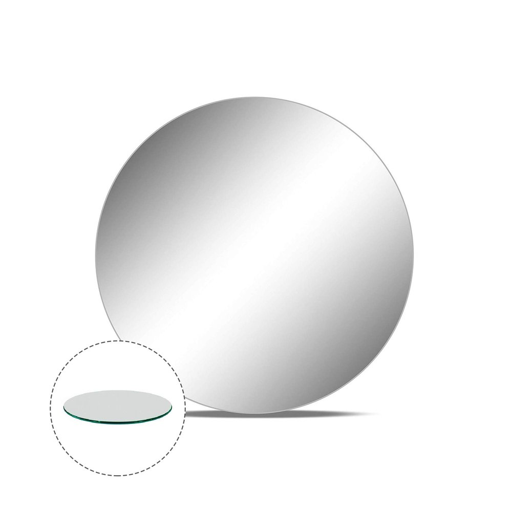 WGVI WGV Large Round Mirror Plate 10" Diameter, 4.5 mm Thickness, Frameless Sanded Edges, Quality Thick Candle Tray, Home Event Party Wedding Table Centerpiece Wall Decor, 1 Piece