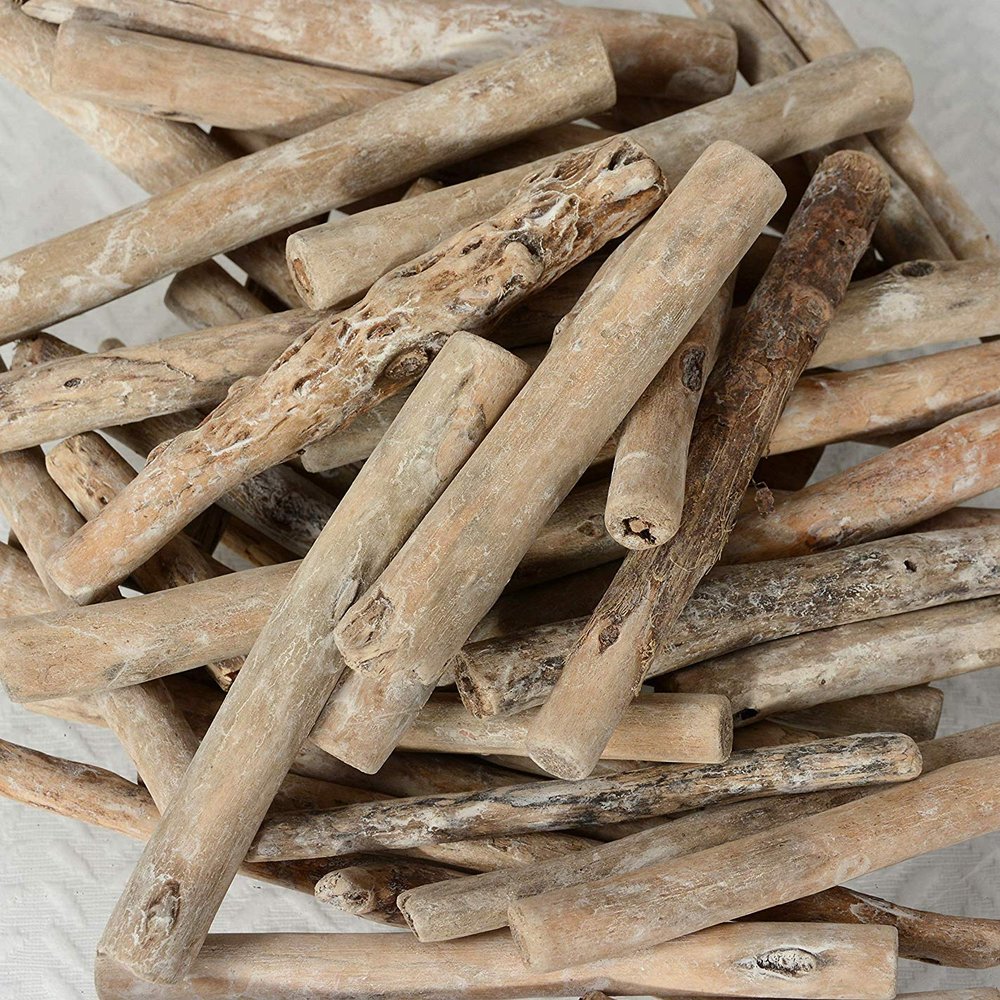 TenWaterloo Natural Looking Wood Pieces in Driftwood Finish, 3-6 Inches Long, 1.1 Pound, Vase and Bowl Fillers