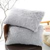Tenghe Faux Fur King Size Pillow Case 2 Pack Super Soft Shaggy Fluffy Velvet Decorative Throw Pillow Covers/Case Pillow Shams with Zipper Closure.No Inside Filler (Light Grey,20"36") view 1