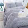 Tenghe Faux Fur King Size Pillow Case 2 Pack Super Soft Shaggy Fluffy Velvet Decorative Throw Pillow Covers/Case Pillow Shams with Zipper Closure.No Inside Filler (Light Grey,20"36") view 2