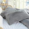 Tenghe Faux Fur King Size Pillow Case 2 Pack Super Soft Shaggy Fluffy Velvet Decorative Throw Pillow Covers/Case Pillow Shams with Zipper Closure.No Inside Filler (Light Grey,20"36") view 3