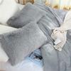 Tenghe Faux Fur King Size Pillow Case 2 Pack Super Soft Shaggy Fluffy Velvet Decorative Throw Pillow Covers/Case Pillow Shams with Zipper Closure.No Inside Filler (Light Grey,20"36") view 4