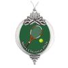 Tennis Racket Racquet Christmas Silver Ornament Choose Snowman Snowflake or Bulb (Bulb) view 1