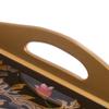 NOVICA Artisan Handmade Reversepainted Glass Tray Peacock Gold 17 in. Multicolor Tone Glasswood Peru Tableware Serveware Trays Animal Themed Birdpeacock [2.3in H x 17.25in W x 12in D] ' Peacock view 3