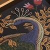 NOVICA Artisan Handmade Reversepainted Glass Tray Peacock Gold 17 in. Multicolor Tone Glasswood Peru Tableware Serveware Trays Animal Themed Birdpeacock [2.3in H x 17.25in W x 12in D] ' Peacock view 4