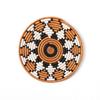 African Woven Trivet- Bungoma/Rwanda Trivet/Sisal & Sweetgrass/Burnt Sienna, Black, White view 1