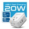Ceptics World Power Plug Adapter Set, Dual USB & USB-C 3.1A, 20W with QC-PD, 2 USA Outlet Compact & Powerful, Use In Europe, Asia, Australia, Japan, Includes Type A, B, C, E/F, G, I SWadAPt Attachment view 2