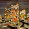 Vase Pearlfection 100 Floating Realistic Shades of Fall Leaves- Pumpkins- Mums- Pearls- Large Sizes- Fills 2 Gallons of The Transparent Floating Gels with 2 Pre-Measured Floating Gels Prep Bags view 1