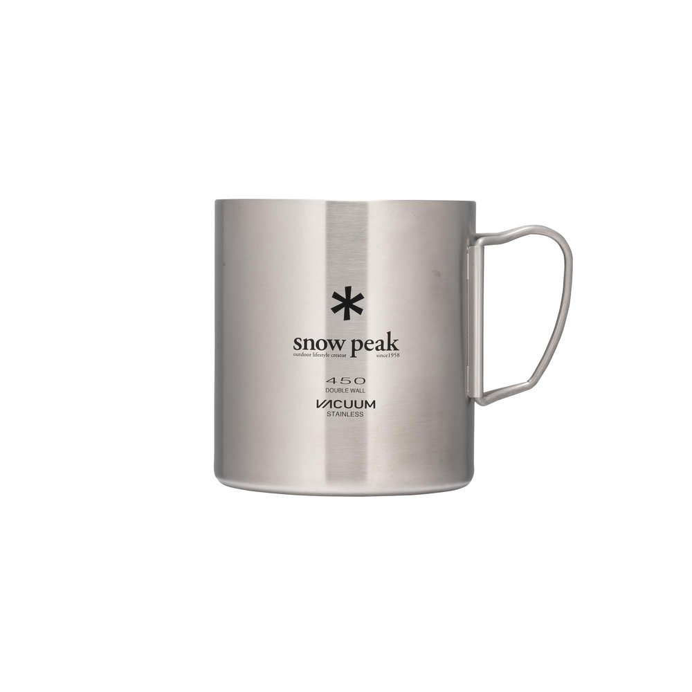 Snow Peak Double Wall Stainless Steel Vacuum Insulated Mug, Lightweight, Durable, Camping, 450ml