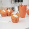 Restaurantware Panificio Premium 4 oz Orange Paper Tulip Baking Cup: Paper Baking Cups Perfect for Muffins Cupcakes or Mini Snacks - Greaseproof - Disposable and Recyclable - 200ct Box view 3