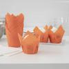Restaurantware Panificio Premium 4 oz Orange Paper Tulip Baking Cup: Paper Baking Cups Perfect for Muffins Cupcakes or Mini Snacks - Greaseproof - Disposable and Recyclable - 200ct Box view 4