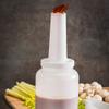 Restaurantware 2.5 qt Plastic Quick Pour Storage Container Bottle - with Brown Spout and Lid - Bar Storage Bottle - 5" x 5" x 15" - 1ct Box - Bar Lux view 3