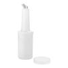 Restaurantware 1 qt Plastic Quick Pour Storage Container Bottle - with Clear Spout and Lid - Bar Storage Bottle - 3 1/2" x 3 1/2" x 13" - 1ct Box - Bar Lux view 2
