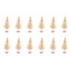 Small Christmas Tree 12pcs Mini Pine Trees with Wood Base 8.5cm (Beige) Table view 1