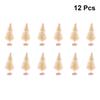 Small Christmas Tree 12pcs Mini Pine Trees with Wood Base 8.5cm (Beige) Table view 2