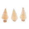 Small Christmas Tree 12pcs Mini Pine Trees with Wood Base 8.5cm (Beige) Table view 4