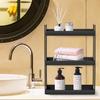 3-Tier Bathroom Countertop Organizer Vanity Tray Cosmetic & Makeup Storage Kitchen Spice Rack Standing Shelf, Black view 2