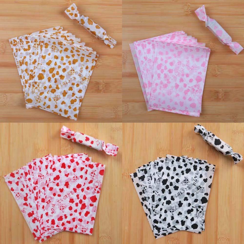 thefancypumpkin 200 Pcs Candy Bar Wrappers Candy Packaging Twisting Wax Papers Wedding Favors, The Cow Style