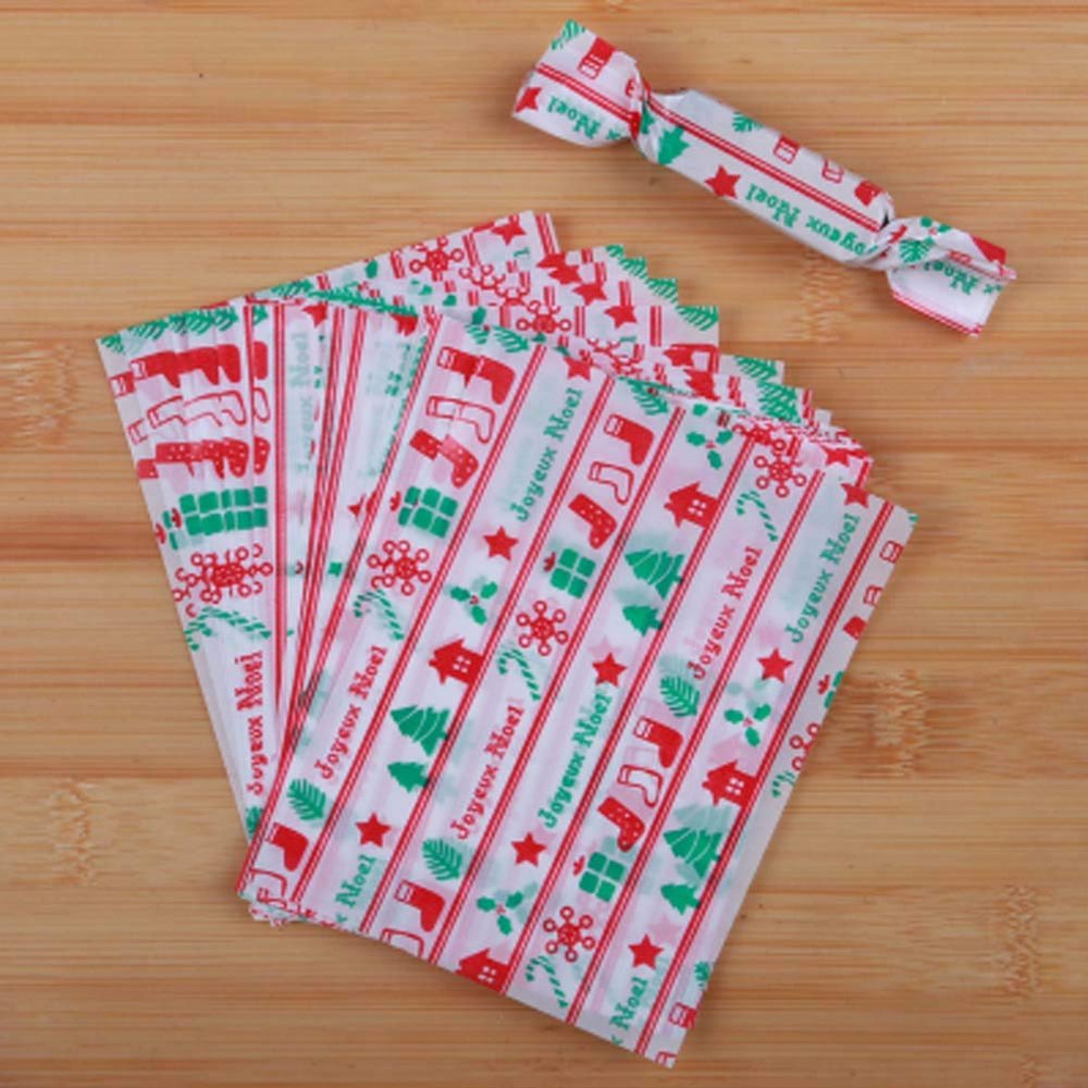 100 Pcs Candy Bar Wrappers Candy Packaging Twisting Wax Papers Wedding Favors, Christmas Stocking