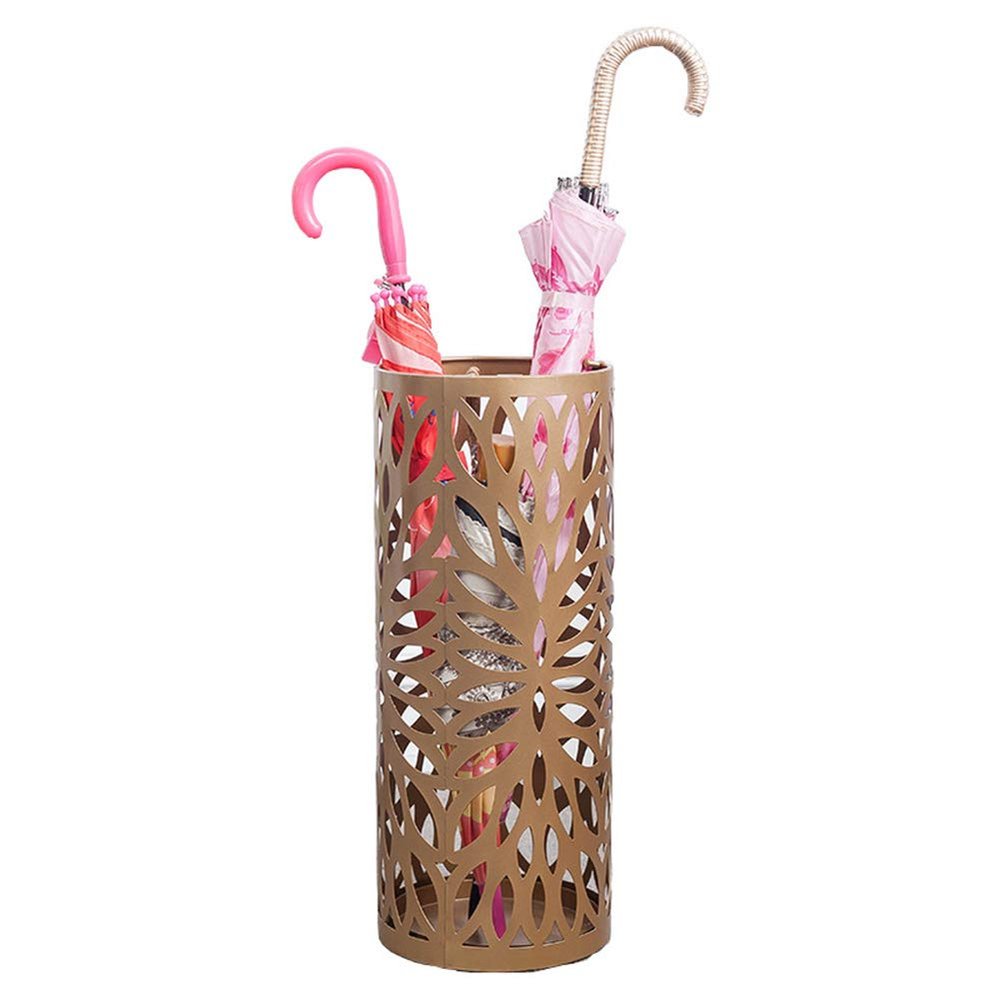 AIZYR Umbrella Storage Stand, Free Standing Holder - for Canes Walking Sticks, with Drip Tray Metal, Umbrella Stand Indoor,Gold