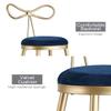 Barstools Modern Contemporary High Dinning Chair Bistro Pub Metal Counter Height Stool Velvet Upholstered Seat Kitchen Breakfast Stool with Backrest (Seat Height 17.7"~ 29.5") view 4