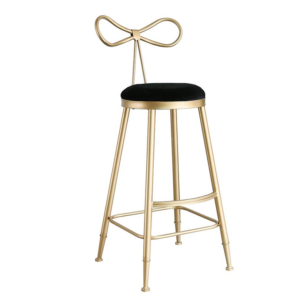 Barstools Modern Contemporary High Dinning Chair Bistro Pub Metal Counter Height Stool Velvet Upholstered Seat Kitchen Breakfast Stool with Backrest (Seat Height 17.7"~ 29.5")
