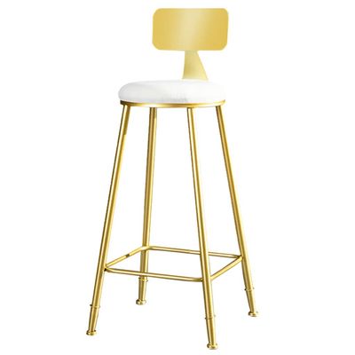 Barstools Bar Stools White Velvet Upholstered Counter Height with Backrest Contemporary Breakfast Footrest for Kitchen Restaurant Pub Caf Dining Room Max. Load 200kg