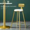 Barstools Bar Stools White Velvet Upholstered Counter Height with Backrest Contemporary Breakfast Footrest for Kitchen Restaurant Pub Caf Dining Room Max. Load 200kg view 4