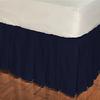 1 Piece Solid 20" Drop Multi Pleated Bed Skirt 600TC Egyptian Cotton (Navy Blue, Queen) view 1