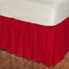 1 Piece Solid 20" Drop Multi Pleated Bed Skirt 600TC Egyptian Cotton (Red, Twin XL) view 1