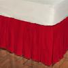 1 Piece Solid 20" Drop Multi Pleated Bed Skirt 600TC Egyptian Cotton (Red, Queen) view 1