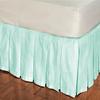 1 Piece Solid 20" Drop Multi Pleated Bed Skirt 600TC Egyptian Cotton (Aqua, Queen) view 1