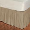 1 Piece Solid 20" Drop Multi Pleated Bed Skirt 600TC Egyptian Cotton (Taupe, Queen) view 1
