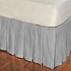 1 Piece Solid 20" Drop Multi Pleated Bed Skirt 600TC Egyptian Cotton (Light Gray, Twin) view 1
