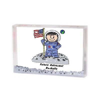 PrintedPerfection.com Personalized Friendly Folks Future Astronaut - Female MINI Snow Globe Frame Gift