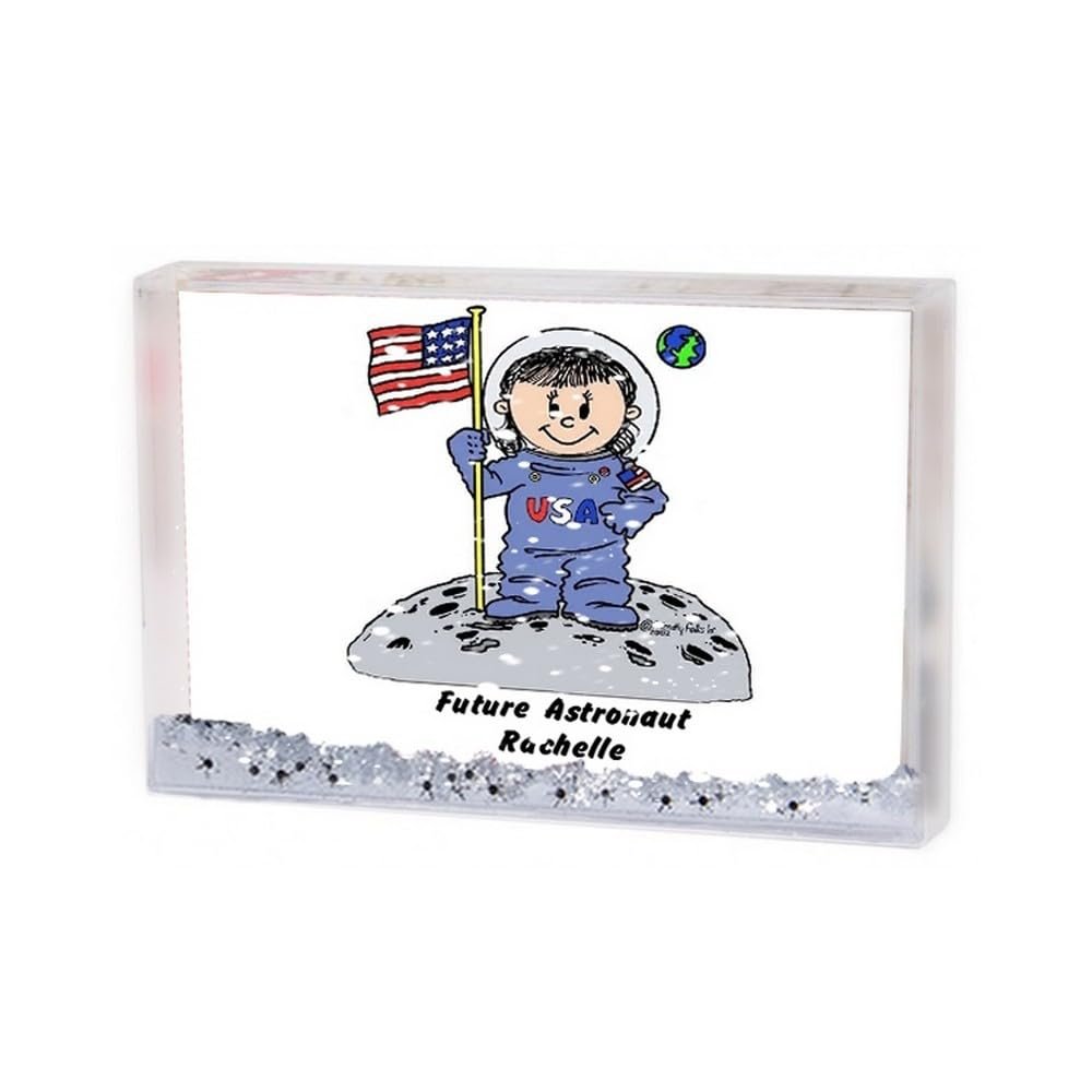 PrintedPerfection.com Personalized Friendly Folks Future Astronaut - Female MINI Snow Globe Frame Gift