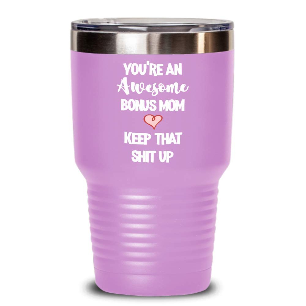 Bonus Mom Tumbler Birthday Gift for Stepmom Mothers Day Gifts Youre Awesome Funny Coffee Mugs Tea Cup for Women