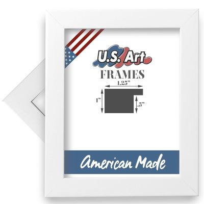 US Art 3x20 Chalk White Flat 1.25 Inch, Smooth Wrapped Finish Wood Composite Wall Decor Picture Poster Frame