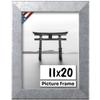 US Art Antique Silver 11x20 Picture Frame 1.25" Inch Wide - Silver Decor Handmade Frames with Preinstalled Hangers and UV Blocking Plexiglass Flat 20x11 Frame view 1