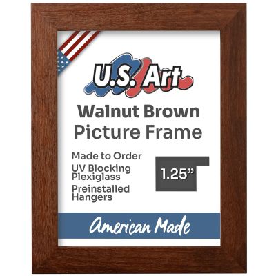 US Art 10x19 Country Walnut Brown Flat 1.25 Inch, Smooth Wrapped Finish Wood Composite Wall Decor Picture Poster Frame